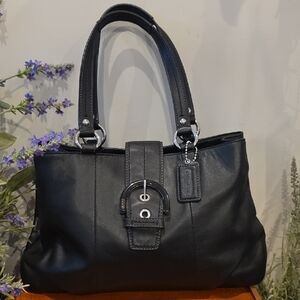 Coach Black Glove Tanned Leather Soho #18751